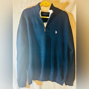 U.S. Polo Assn. Men's Deep Blue Zip-Up Sweater